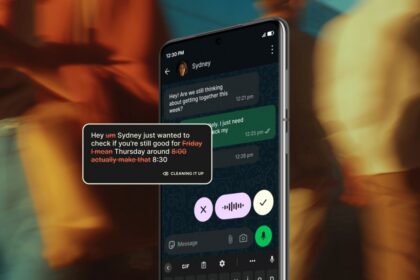 Wispr Flow AI transcription app showing voice-to-text dictation on a smartphone