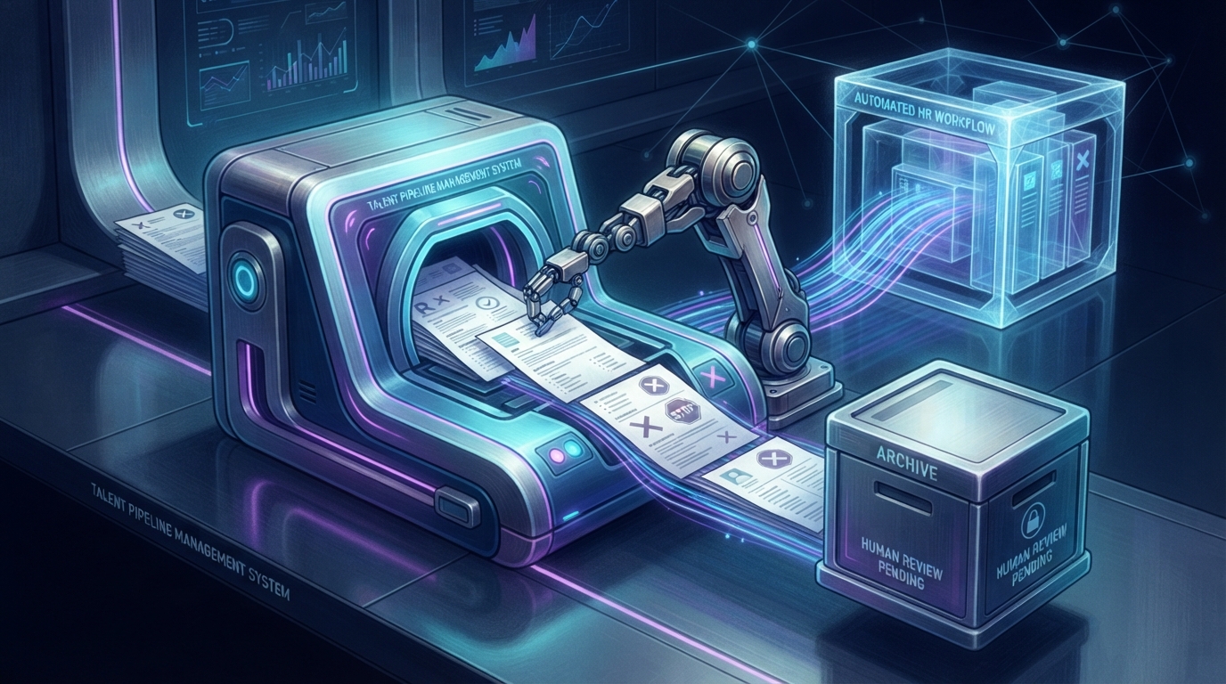 AI HR tools dashboard showing automated recruiting and onboarding workflows