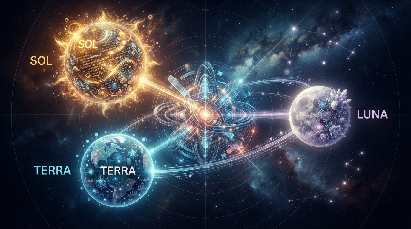 OpenAI GPT-5.6 model family with Sol, Terra, and Luna tiers displayed as interconnected neural network visualization