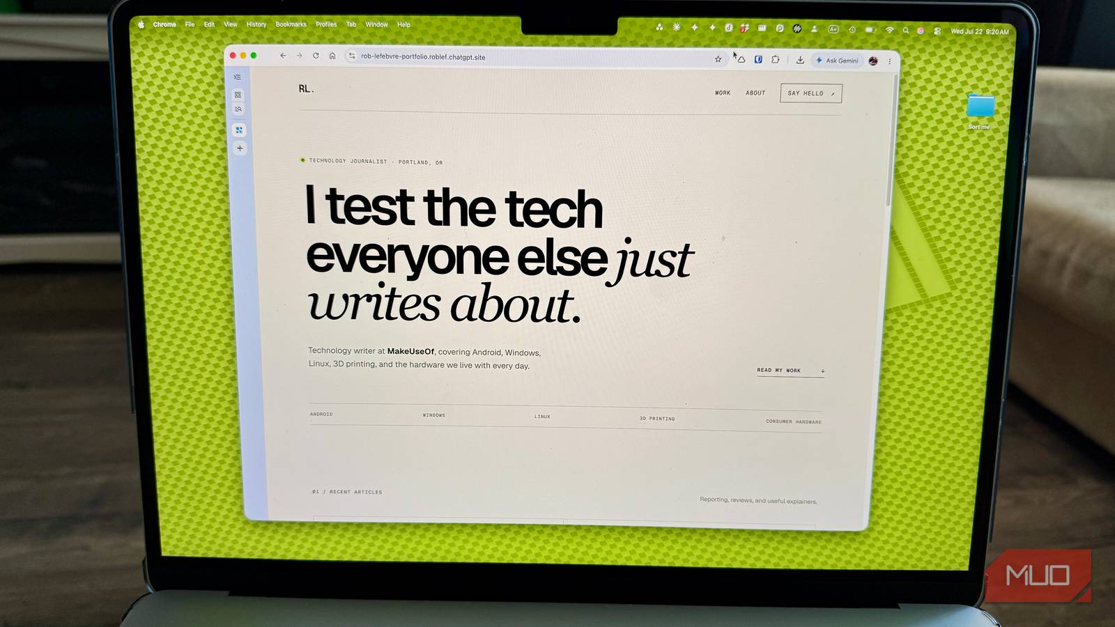 AI website builder interface showing a generated website layout