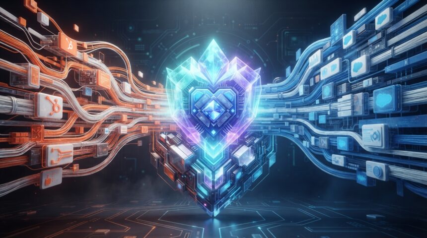 HubSpot Breeze AI and Salesforce Agentforce CRM platforms with AI features