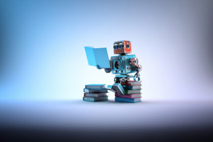 Two workers reviewing the cost of automating their desk tasks with AI