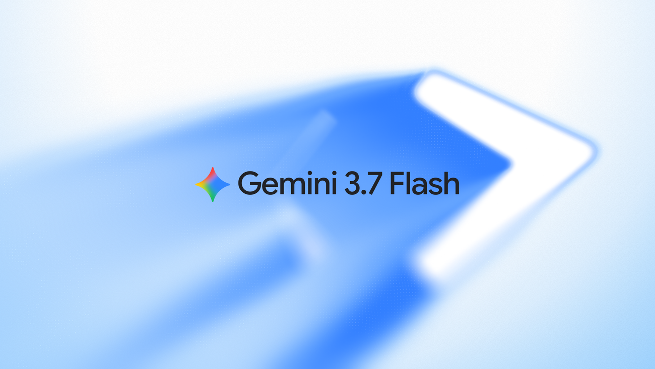 Gemini 3.7 Flash model announcement graphic showing performance benchmarks