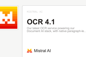 Mistral OCR 4.1 document AI interface showing text extraction