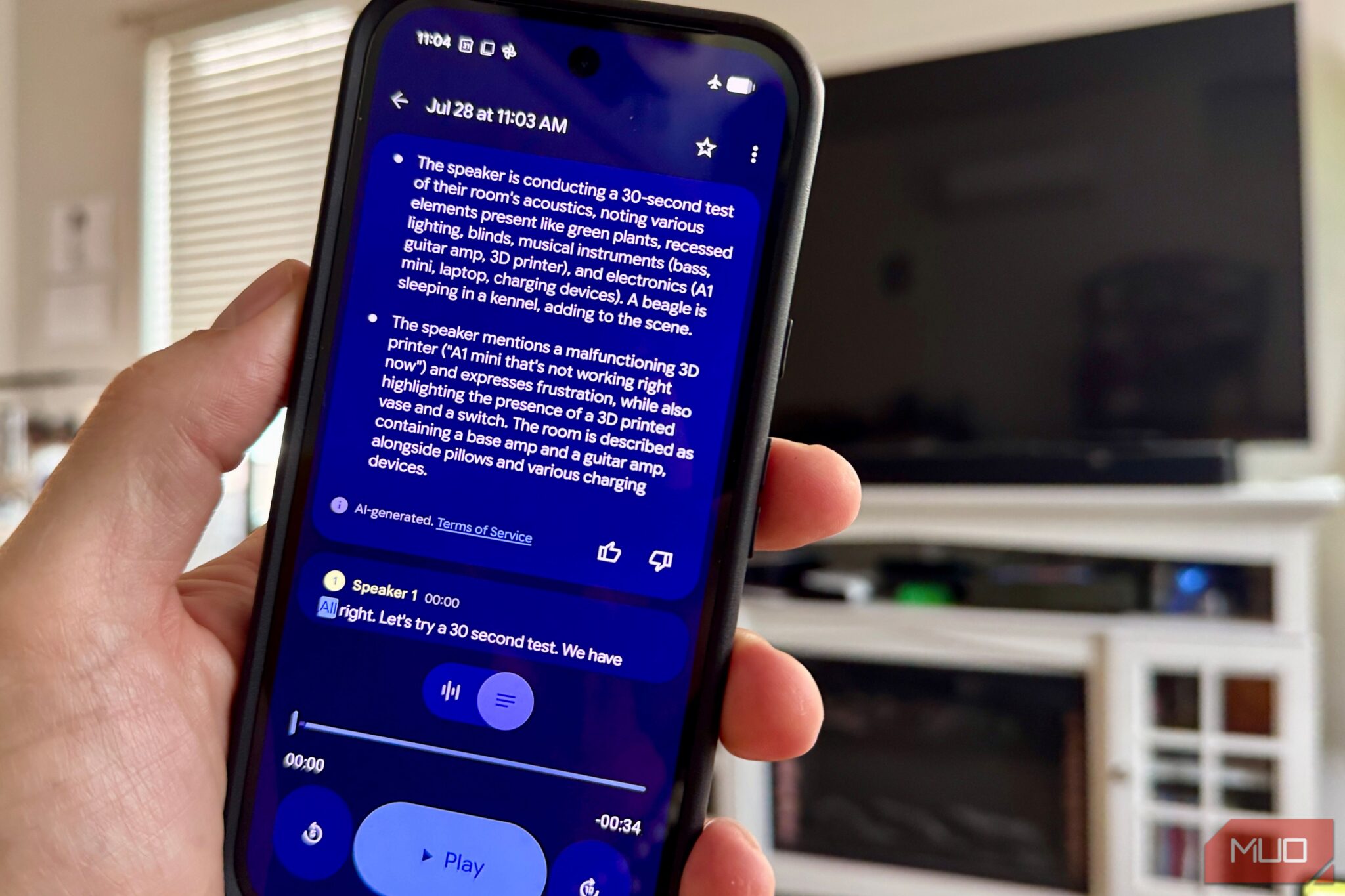 Smartphone running on-device AI features in airplane mode without internet