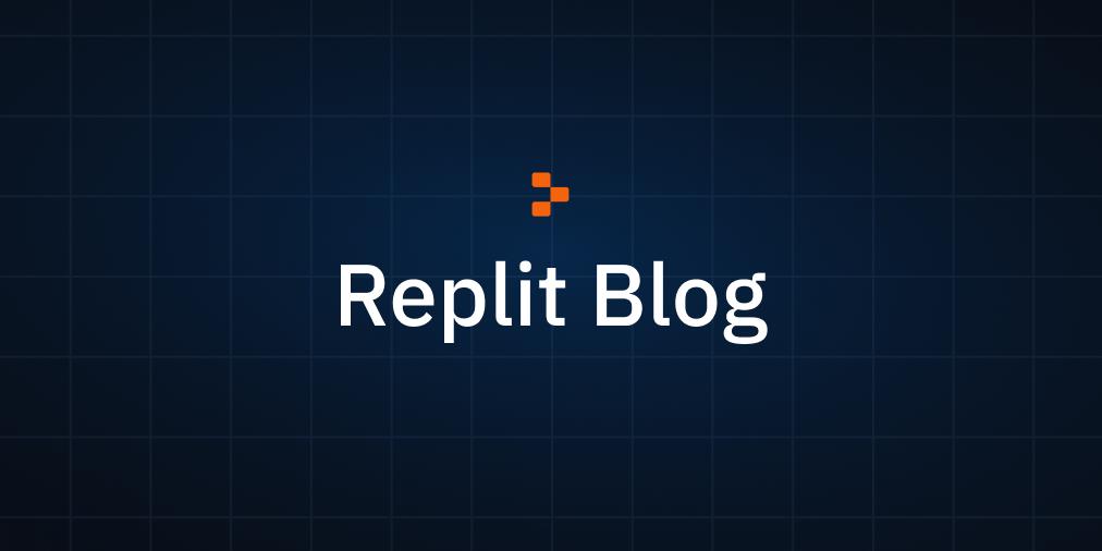 Replit blog showing AI coding tools and development environment