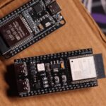 ESP32 microcontroller board running local LLM