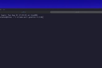 Terminal window running ollama pull command to download a local LLM model on a laptop