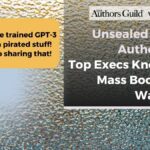 Graphic quoting an OpenAI executive on training with pirated books, from the Authors Guild
