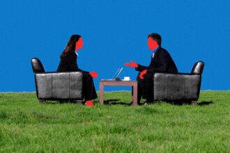 Two AI bots talking to each other during a job interview