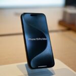 iPhone 15 Pro Max on display at an Apple Store