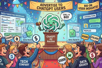 Illustration of a browser cookie linked to shopping, medical, and debt websites through an ad tracker
