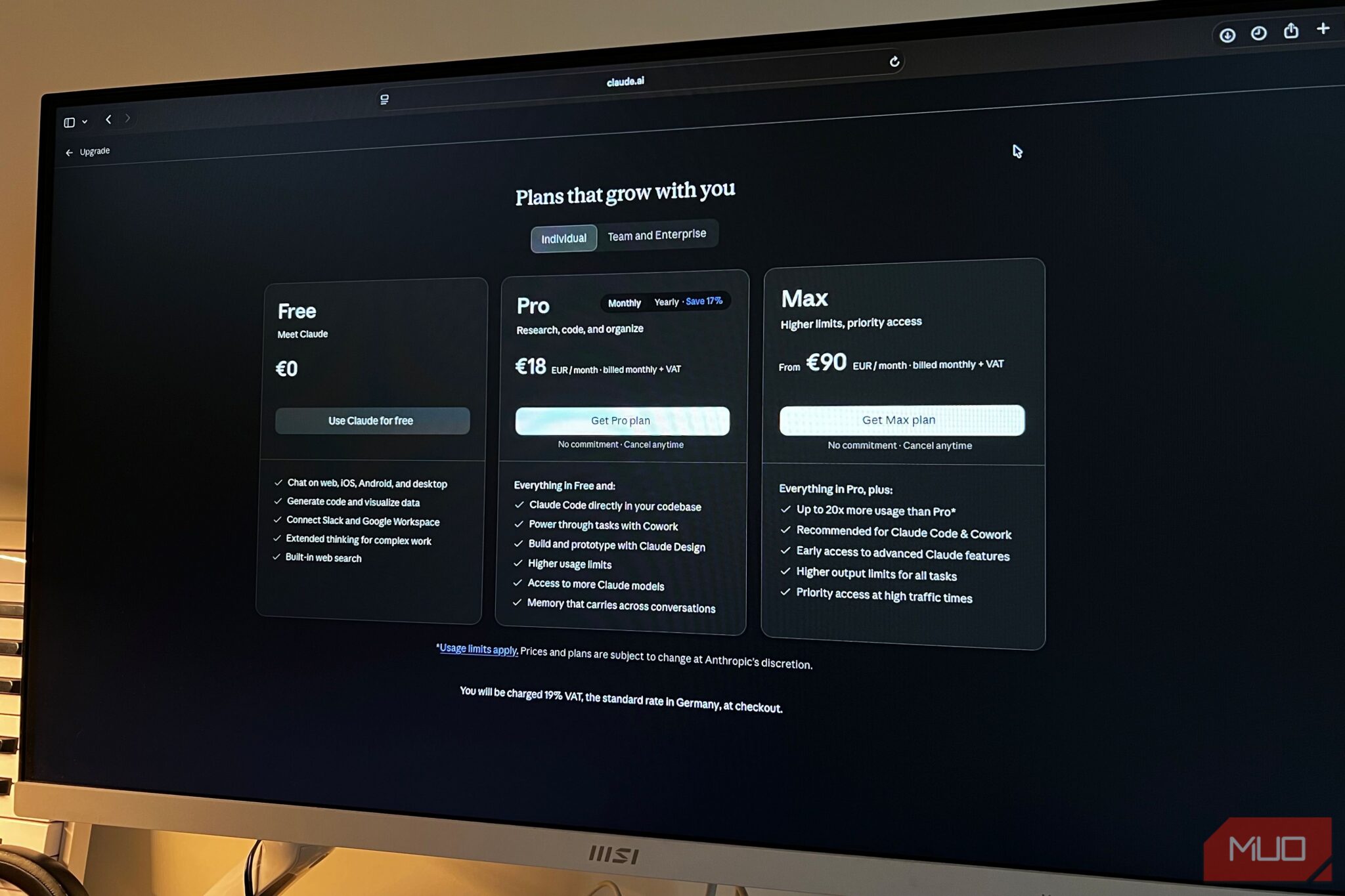 AI pricing interface showing token costs during the Claude and GPT price war