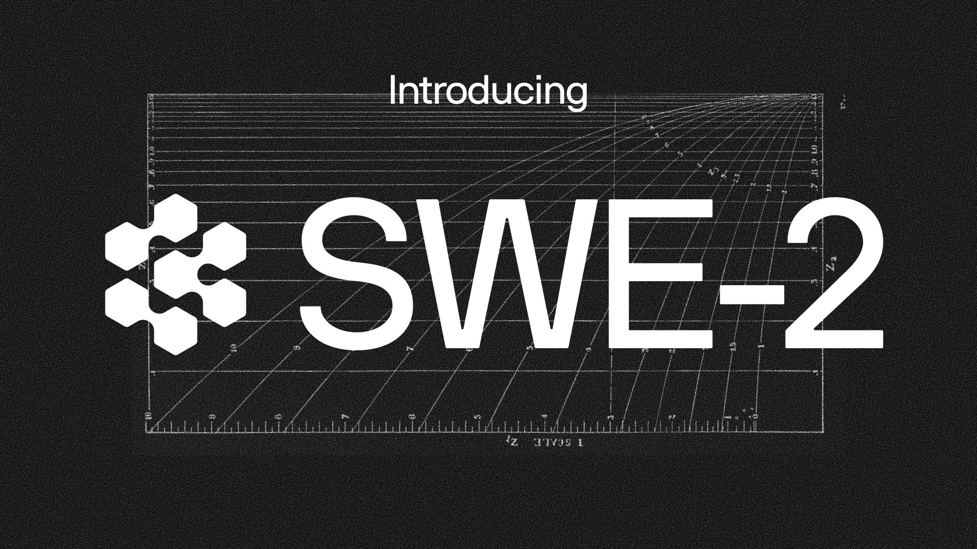 Cognition SWE-2 announcement artwork with benchmark performance visuals