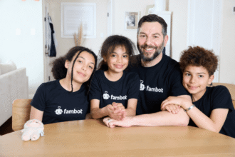 Fambot family AI assistant app showing a daily plan for parents