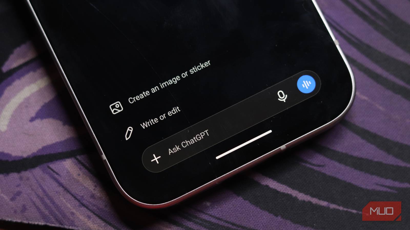 Phone showing ChatGPT chat screen