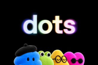Illustration of the OpenAI dots always-on agent interface on a desktop screen