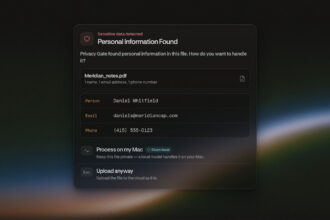 Perplexity app on a Mac showing hybrid compute with local and cloud models