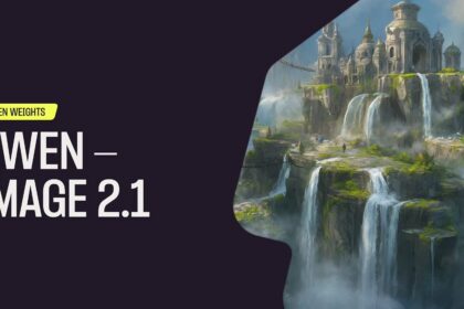 Open-weight AI image generation workflow with transparent layers on a desktop editor