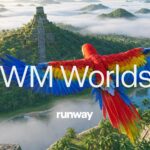 Frame from a generated desert world scene in Runway's GWM Worlds 2