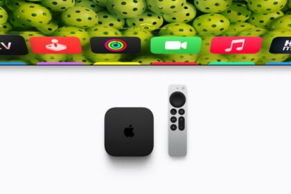New Apple TV 4K streaming box with Siri AI remote on table