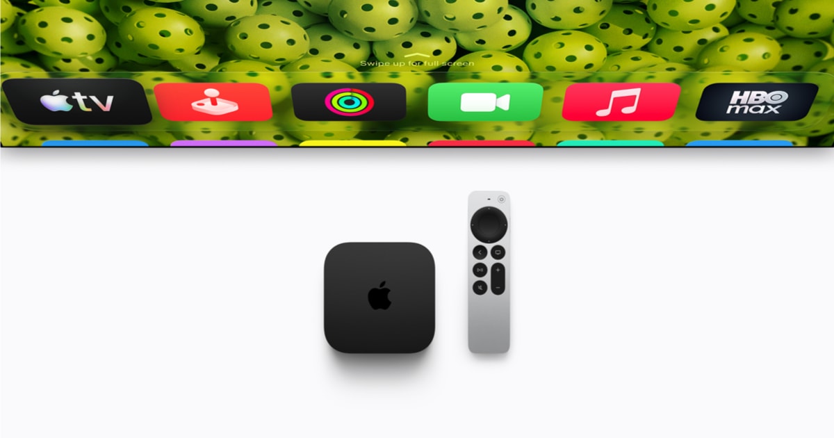 New Apple TV 4K streaming box with Siri AI remote on table