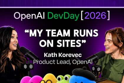 Building a website from a chat prompt using ChatGPT Sites on a laptop