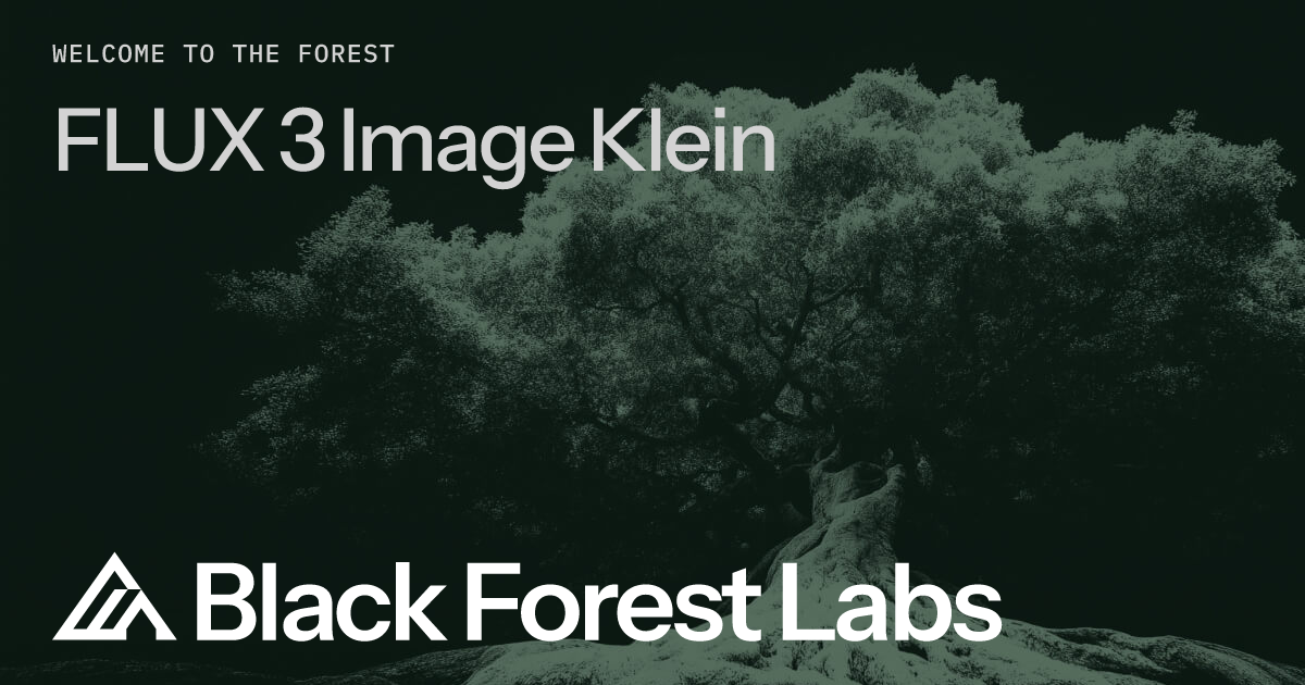 FLUX 3 Image Klein open weights banner from Black Forest Labs
