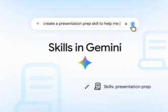 Google Gemini skills feature thumbnail from the official announcement