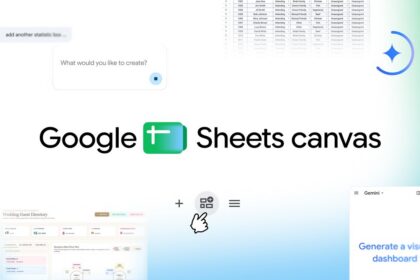 Google Sheets Canvas interface showing spreadsheet data turned into a visual mini-app