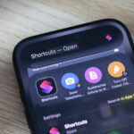 iPhone showing the Shortcuts app with a custom automation ready to run