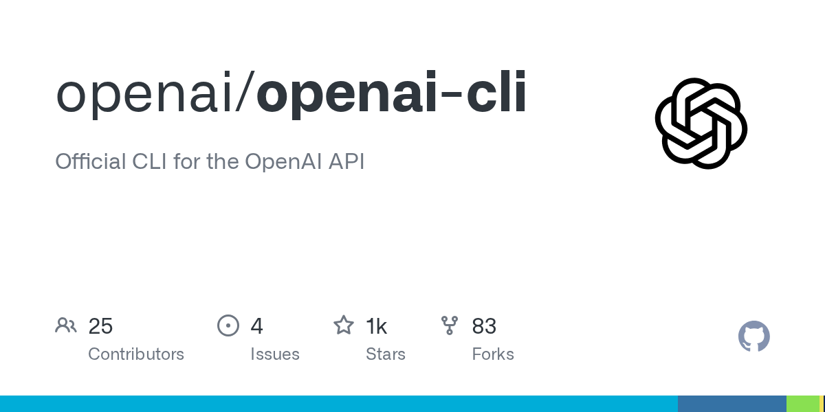 Official OpenAI CLI repository card showing the open-source command line tool
