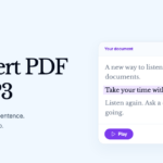 PDF document converting into an audio waveform on a laptop screen