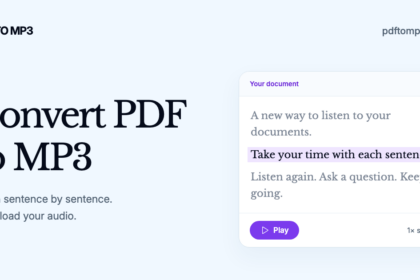 PDF document converting into an audio waveform on a laptop screen
