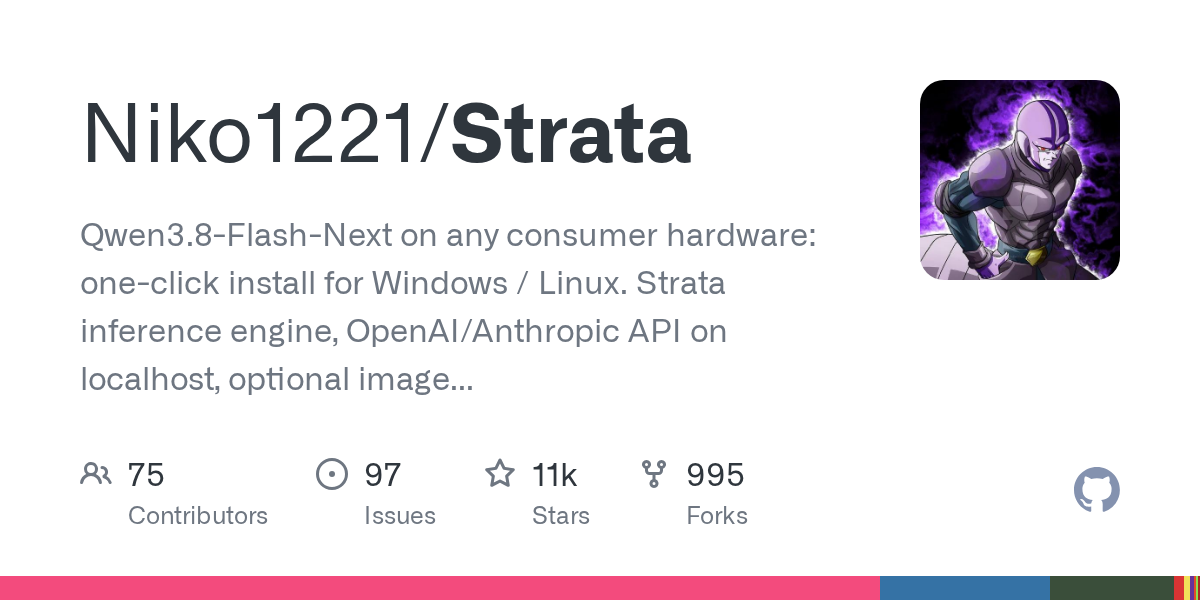 Strata dashboard running a large AI model on a gaming PC