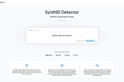 Uploading a photo to the SynthID Detector website for an AI watermark check