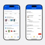 Two phones showing the Walmart app next to an AI agent shopping assistant